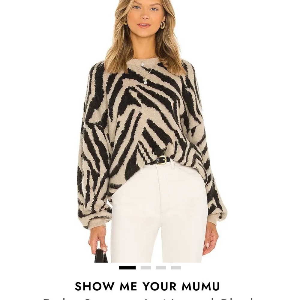 Show Me Your MuMu Zebra Pattern Sweater - Black and Cream